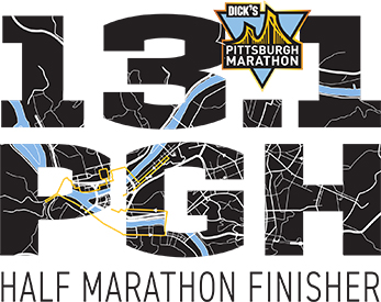 Pittsburgh Half Marathon Finisher 13.1 Map Logo
